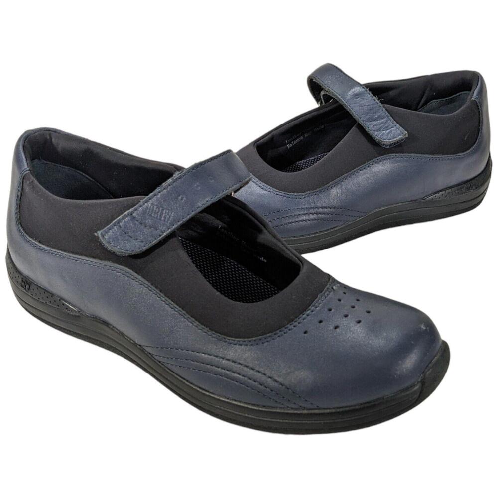 Drew Rose Shoes 9.5 N Narrow Mary Jane Navy Leather Comfort Diabetic 14375-42